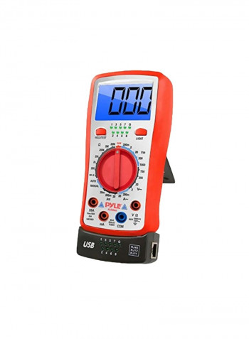 Digital LCD Multimeter Red/White