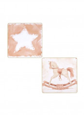 Pack Of 2 Decorative Wall Art Brown/White 13.5x12.8x1.4inch
