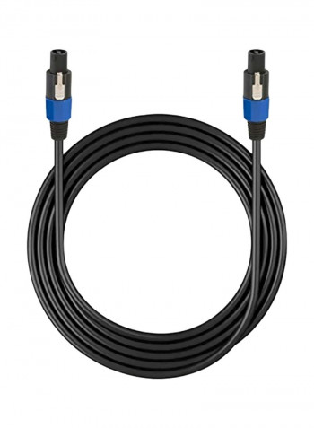 12-Gauge Speakon To Speakon Professional Speaker Cable Wire 50feet Black