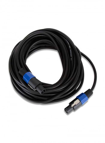 12-Gauge Speakon To Speakon Professional Speaker Cable Wire 50feet Black