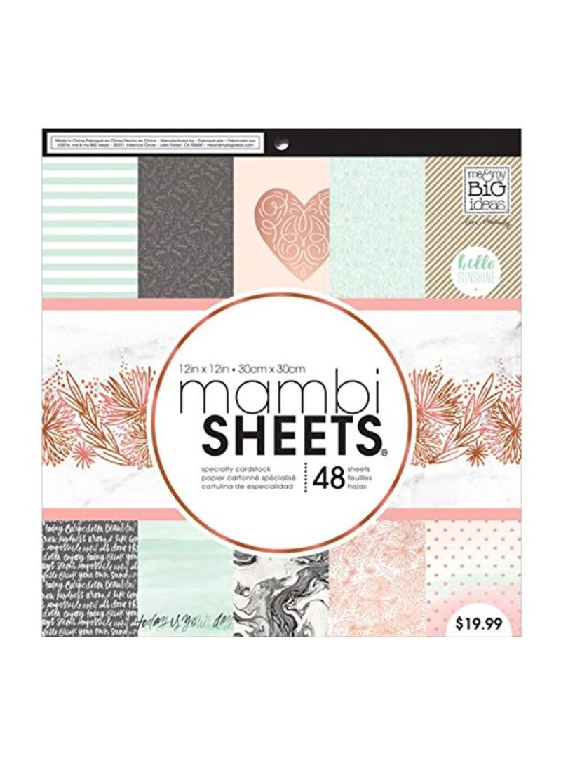 48-Piece Mambi Marble Paper Card Stock Set