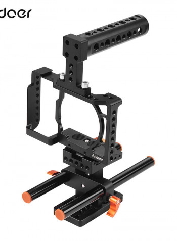 Camera Cage, Top Handle And 15mm Rod Baseplate Kit Black