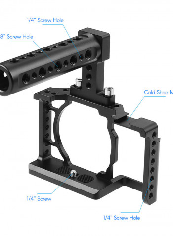 Camera Cage, Top Handle And 15mm Rod Baseplate Kit Black