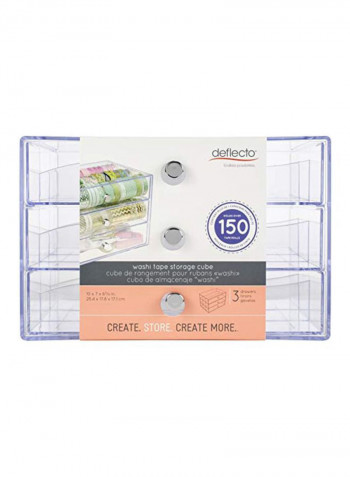 Washi Tape Storage Cube Purple/Clear