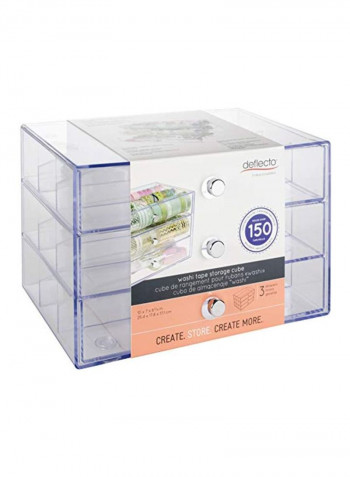 Washi Tape Storage Cube Purple/Clear