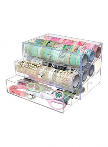 Washi Tape Storage Cube Purple/Clear