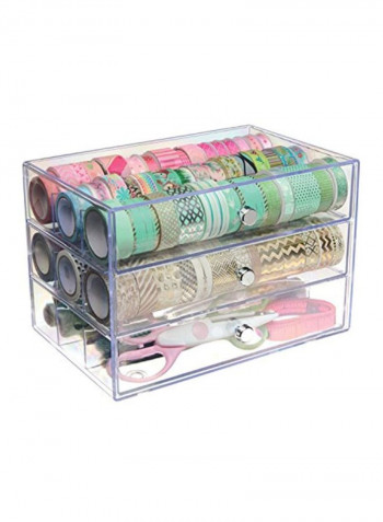 Washi Tape Storage Cube Purple/Clear