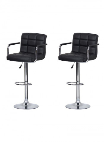 2-Piece Height Adjustable Chair Set Black/Silver