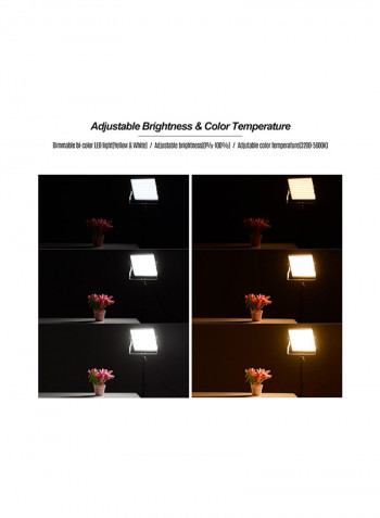 Portable Video Light Panel Fill-In Lamp With  Stand Black