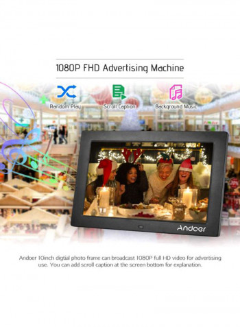 Digital Picture Photo Frame With Remote Control 43x7.4x24.2centimeter Black