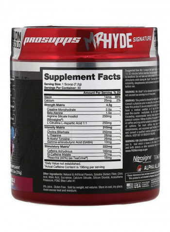 Mr. Hyde Signature Pre Workout Blue Raise Popsicle