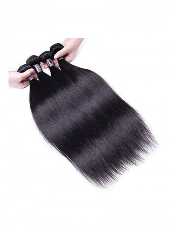 3-Piece Brazilian Straight Hair Extensions Natural Black