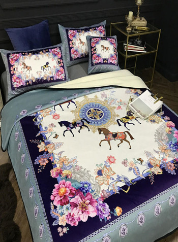 Digital Print Soft Blanket Cotton Blue 150x200centimeter