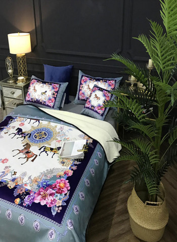 Digital Print Soft Blanket Cotton Blue 150x200centimeter