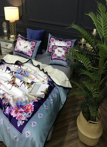 Digital Print Soft Blanket Cotton Blue 150x200centimeter