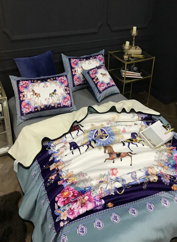 Digital Print Soft Blanket Cotton Blue 150x200centimeter