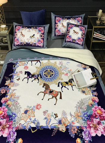 Digital Print Soft Blanket Cotton Blue 150x200centimeter