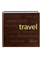 Sewn Faux Suede Cover Photo Album With 200 Pockets Brown 9X2X9.12inch