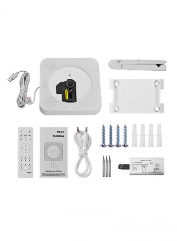 Portable Wall Mounted Audio Boombox With Remote CDP1031 White