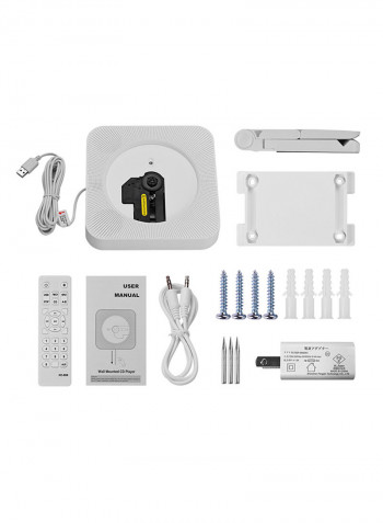 Portable Wall Mounted Audio Boombox With Remote CDP1032 White