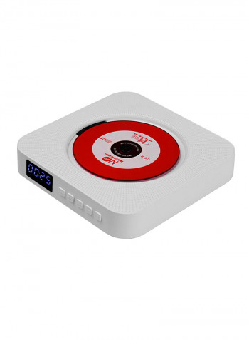 Portable Wall Mounted LED Display CD Player Music Amplifier Audio Boombox With Remote Control CDP1058 White/Black
