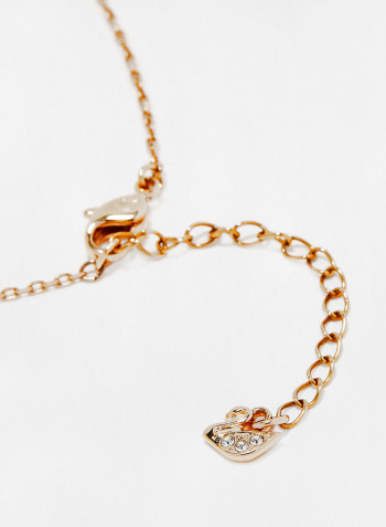 Swan Necklace, White, Rose Gold Plated