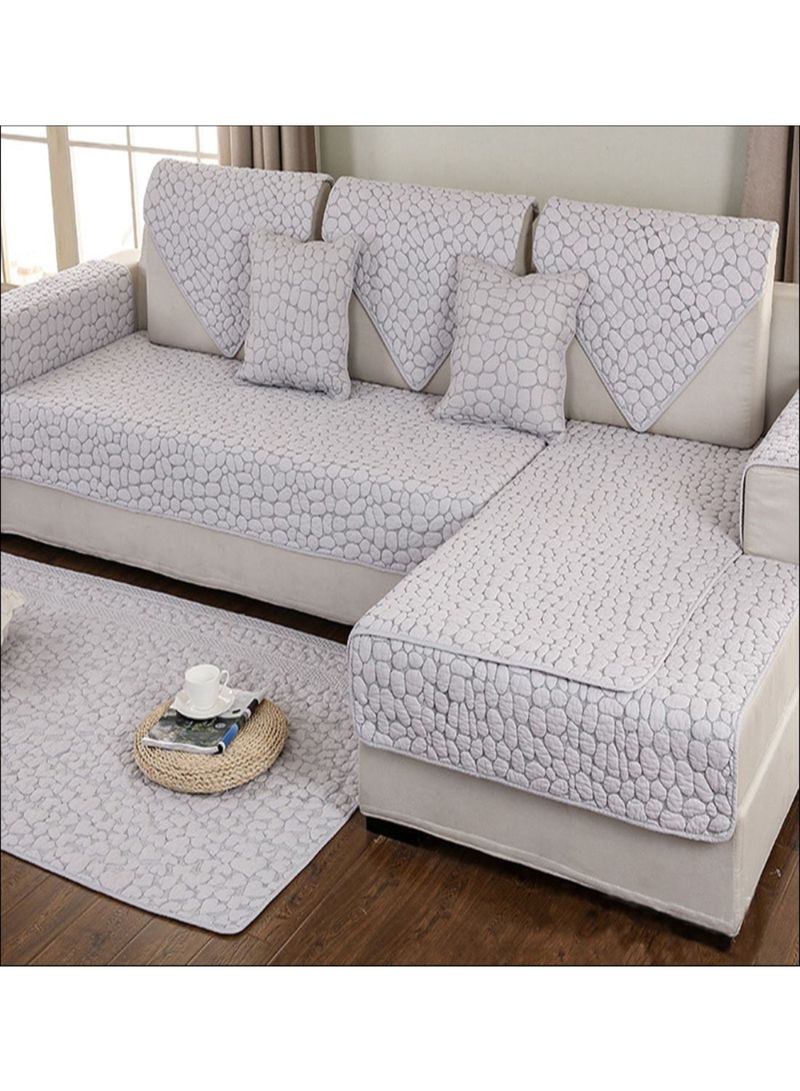 Anti-Slip Simple Style Sofa Slipcover Grey