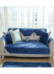European Style Sofa Slipcover Blue/White