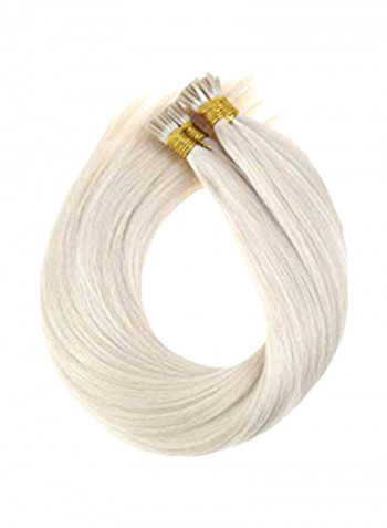 2-Piece Stick Tips Human Hair Extension Set White