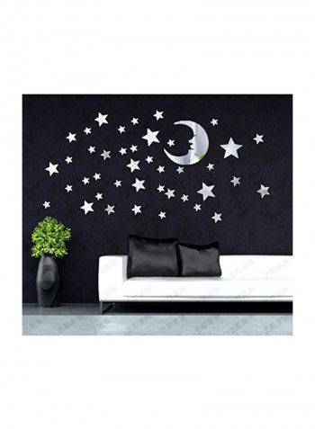 67-Piece Moon and Stars Night Sky Vinyl Wall Art Decal Set