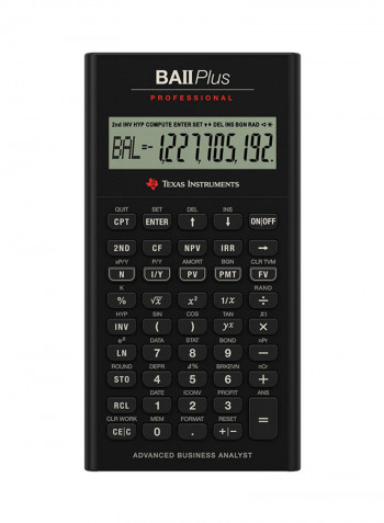 10-Digit TI-BA II Plus Professional Financial Calculator Black/Silver