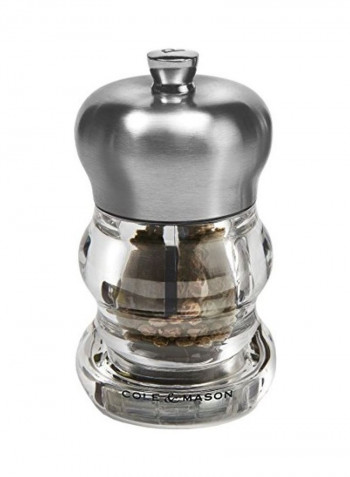 2-Piece Ascot Salt And Pepper Mill Set Clear/Silver