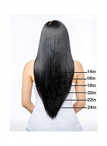 7-Piece Italian Yaki Straight Clip In Hair Extensions Black 14inch