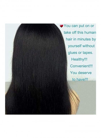 7-Piece Italian Yaki Straight Clip In Hair Extensions Black 14inch
