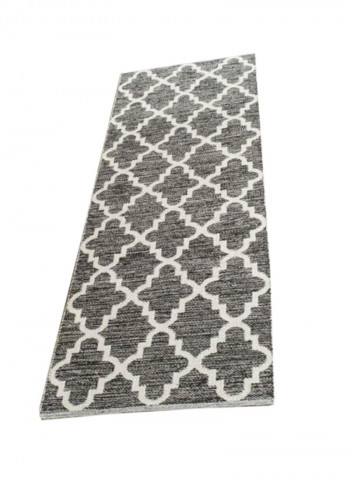 Handmade Flatweave Runner Blacks/Ivory 68.58 x 213.36centimeter