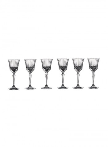 6-Piece Crystal Glass Clear 2.5ounce