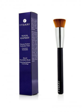 Tool Expert Stencil Foundation Brush أسود/فضي/بني