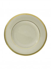 Gold Banded Ivory China Butter Plate Grey/Gold 6inch
