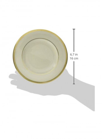 Gold Banded Ivory China Butter Plate Grey/Gold 6inch