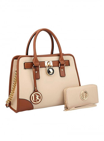 Satchel Bag With Wallet Beige/Brown