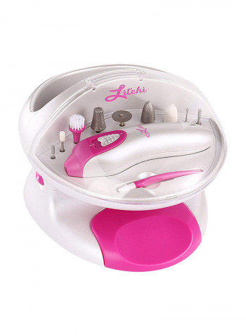 13-In-1 Electric Manicure Pedicure Kit White/Pink