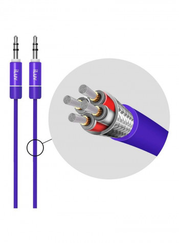 Aux-in Audio Cable 3feet Purple