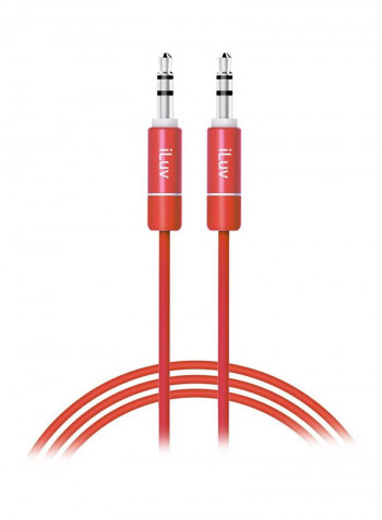 Aux-in Cable For Audio Transfer 3feet Red