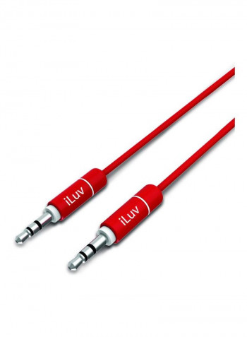 Aux-in Cable For Audio Transfer 3feet Red