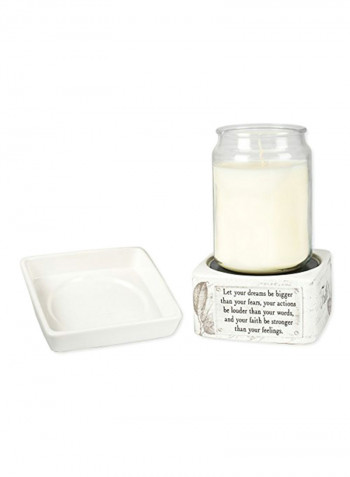 Dream Actions Faith Stronger Stoneware Electric 2 In 1 Jar Candle And Wax Tart Oil Warmer