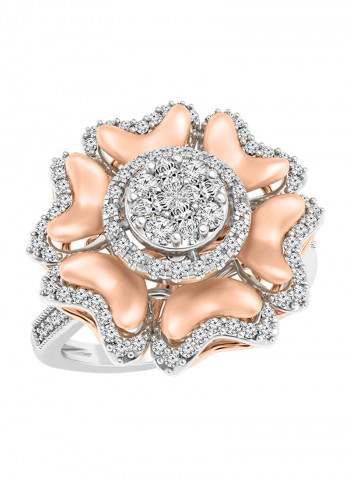 925 Sterling Silver Cubic Zirconia Studded Ring