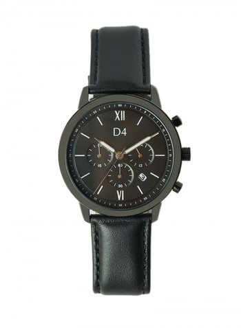 Men's Leather Analog Watch D103029BKB