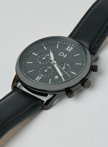 Men's Leather Analog Watch D103029BKB