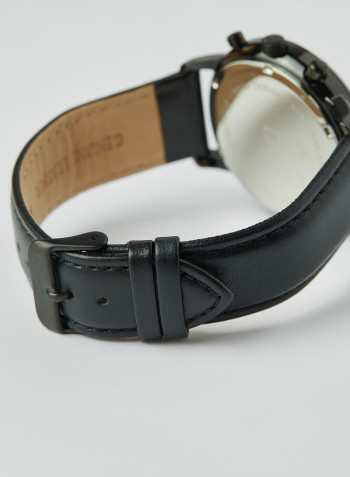 Men's Leather Analog Watch D103029BKB