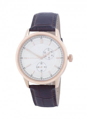 Men's Water Resistant Leather Analog Watch 1877 03